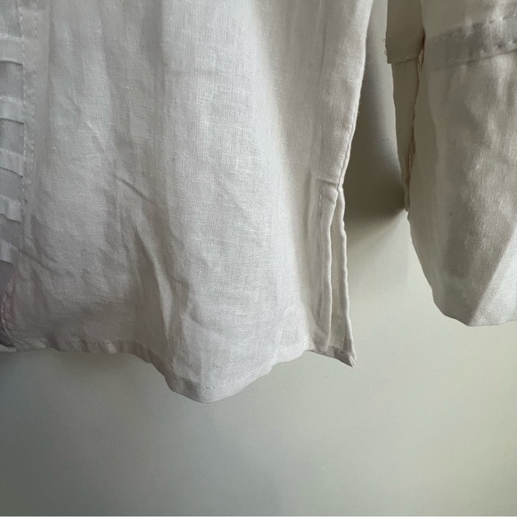 New Susan Bristol Womens Long Sleeve Button Down Pleated Blouse Linen 2X - Picture 8 of 10